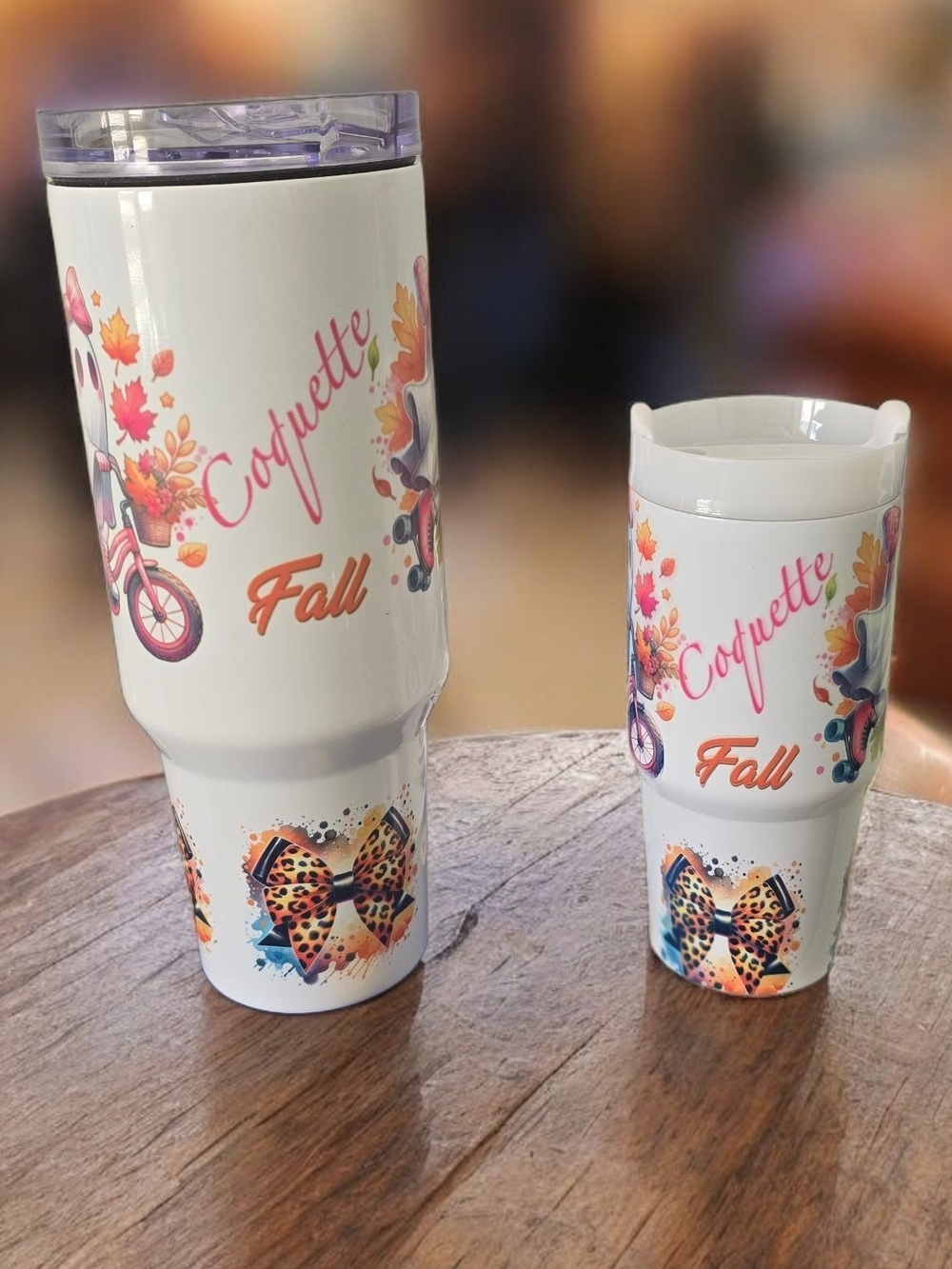 Fall Halloween Mommy And Me Tumblers 40 oz and 14 oz